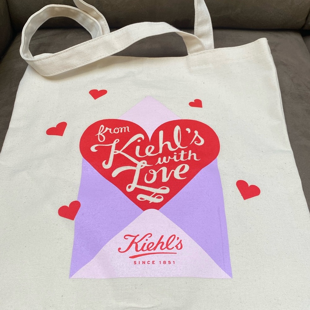 Kiehls canvas tote heart’s motif